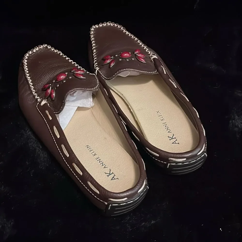 Anne Klein Leather Moccasin Casual Flats